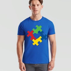 Colorful Abstract Puzzle Piece Support Unisex Tshirt Neurodiversity Support