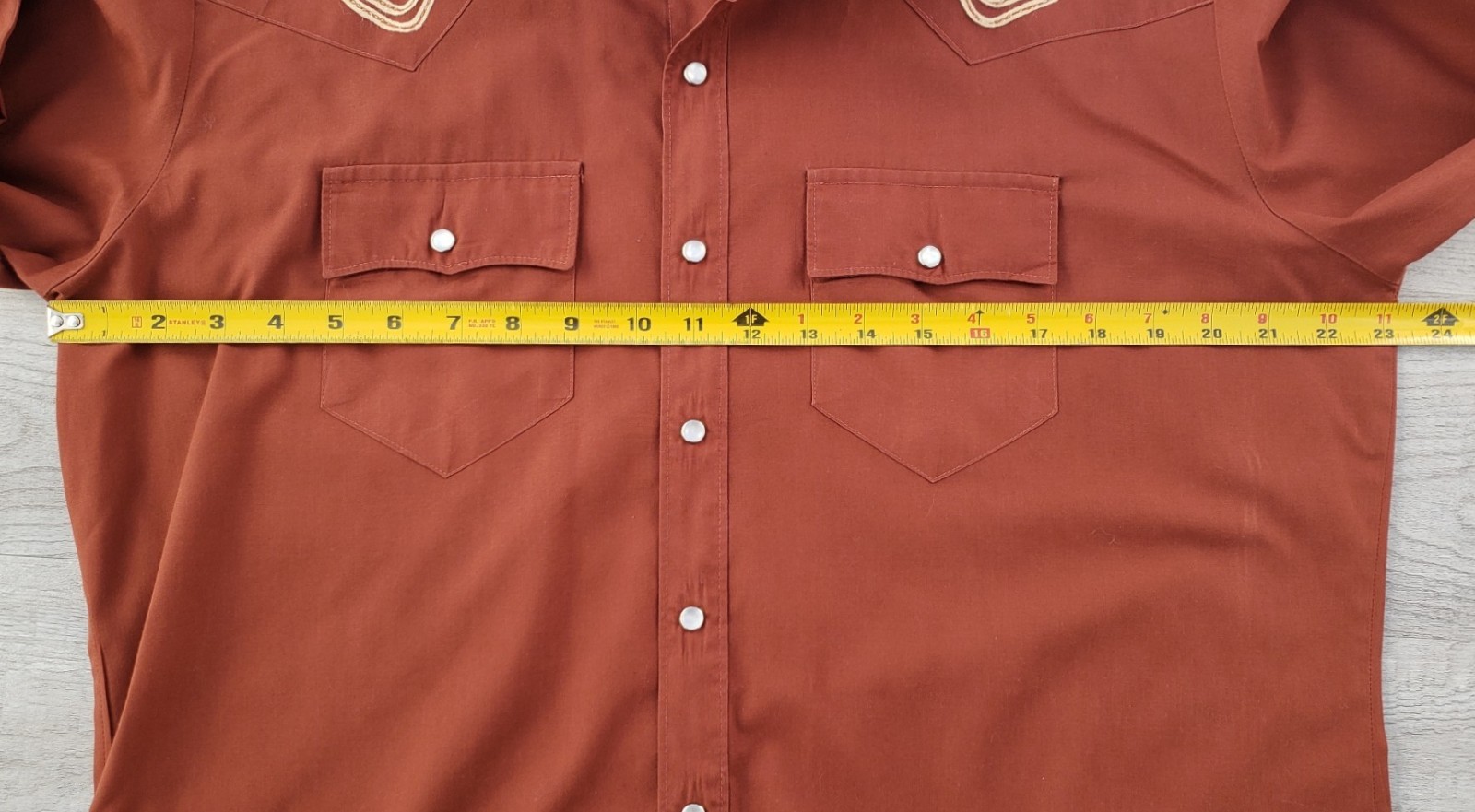 Vintage Stable Gear Western Pearl Snap Shirt L Rust Brown Cowboy Long Sleeve gallery