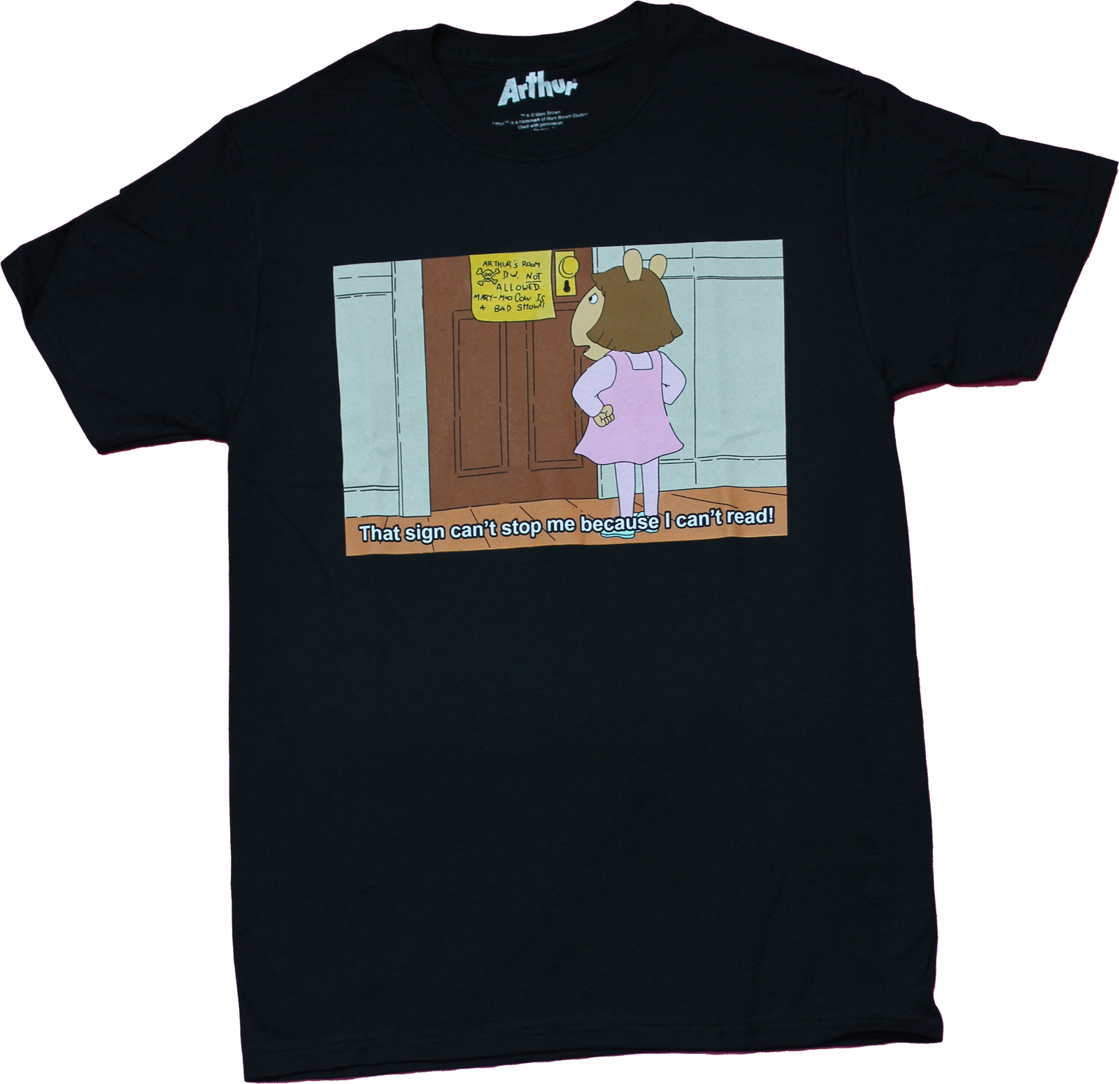 Arthur New Adult T-Shirt - D.W. Door Sign Can't Stop Me gallery