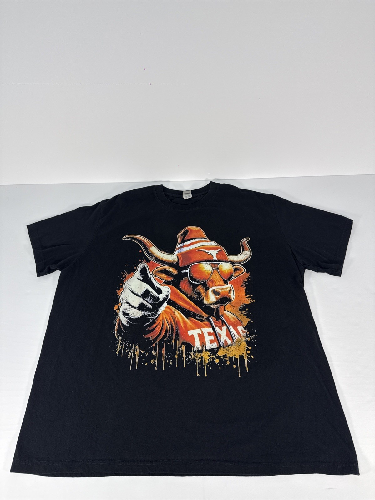 Texas Longhorns Bull Mascot T Shirt Size 2XL We Want You with Beenie