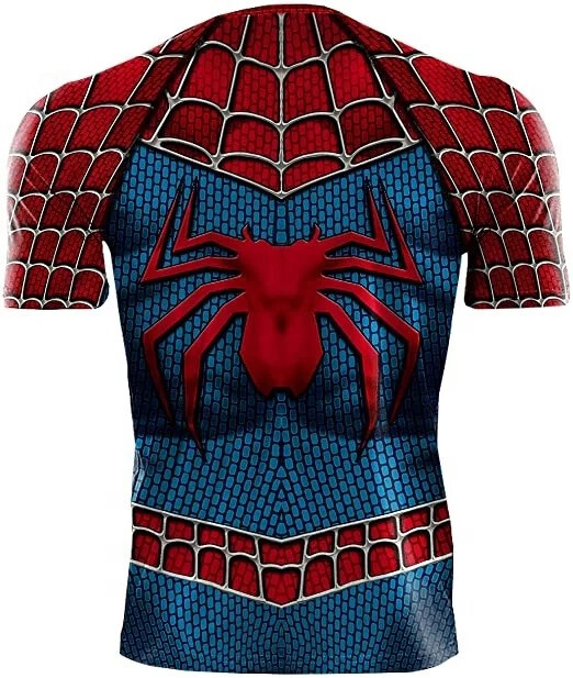 Men's T-shirts Spider Superhero Compression Tights Short Sleeve Tops Tee Gym gallery
