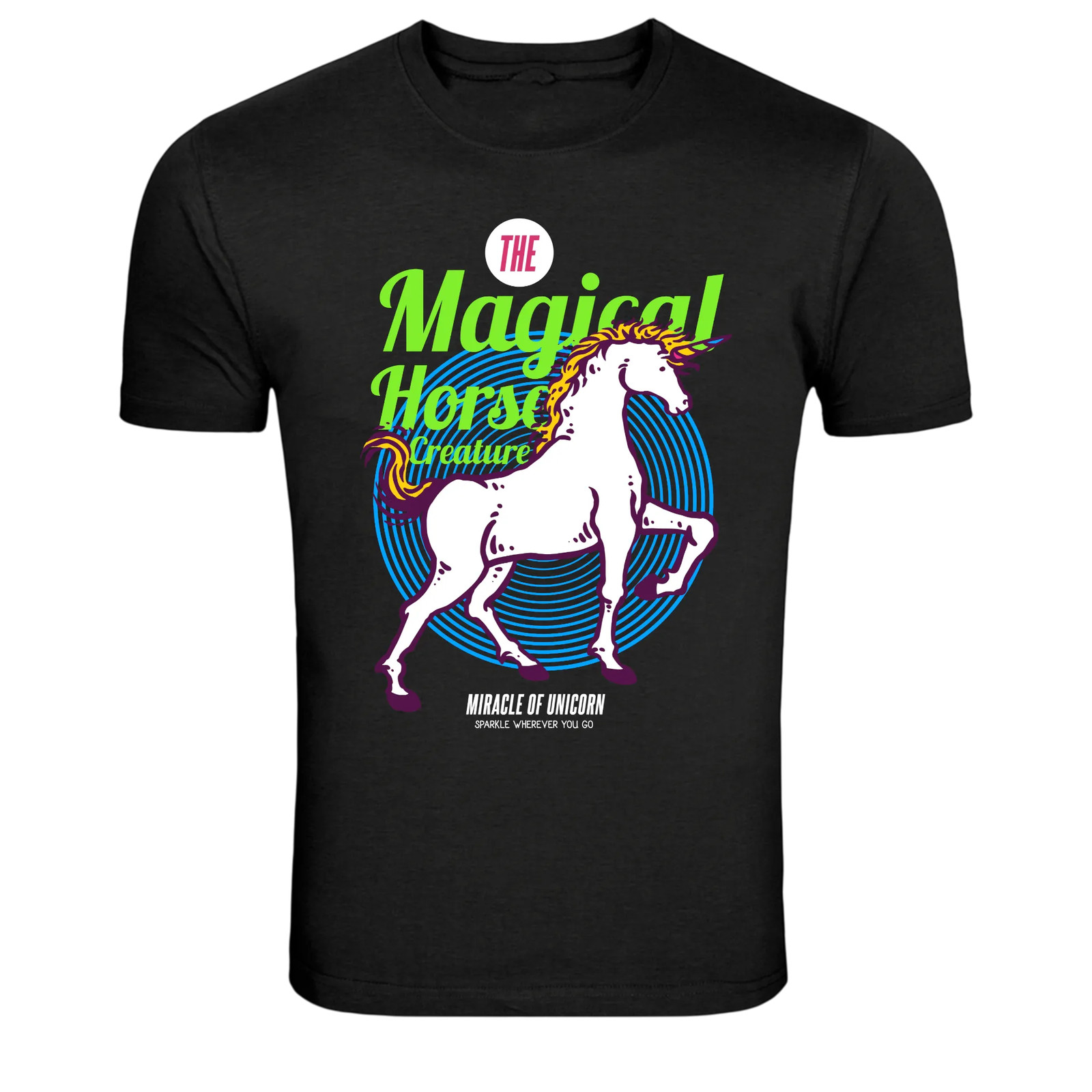 Magical Unicorn Horse Creature Retro Fantasy T-Shirt