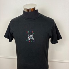 Teddy Fresh Black Tee Sz S Embroidered Logo Short Sleeve Streetwear Bear Unisex