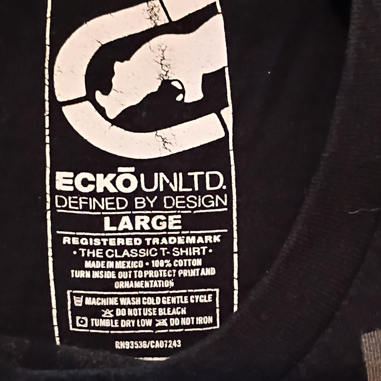 Ecko Unltd. Vintage Men's L Black Graphic Rhino Crew Neck Cotton Tee gallery