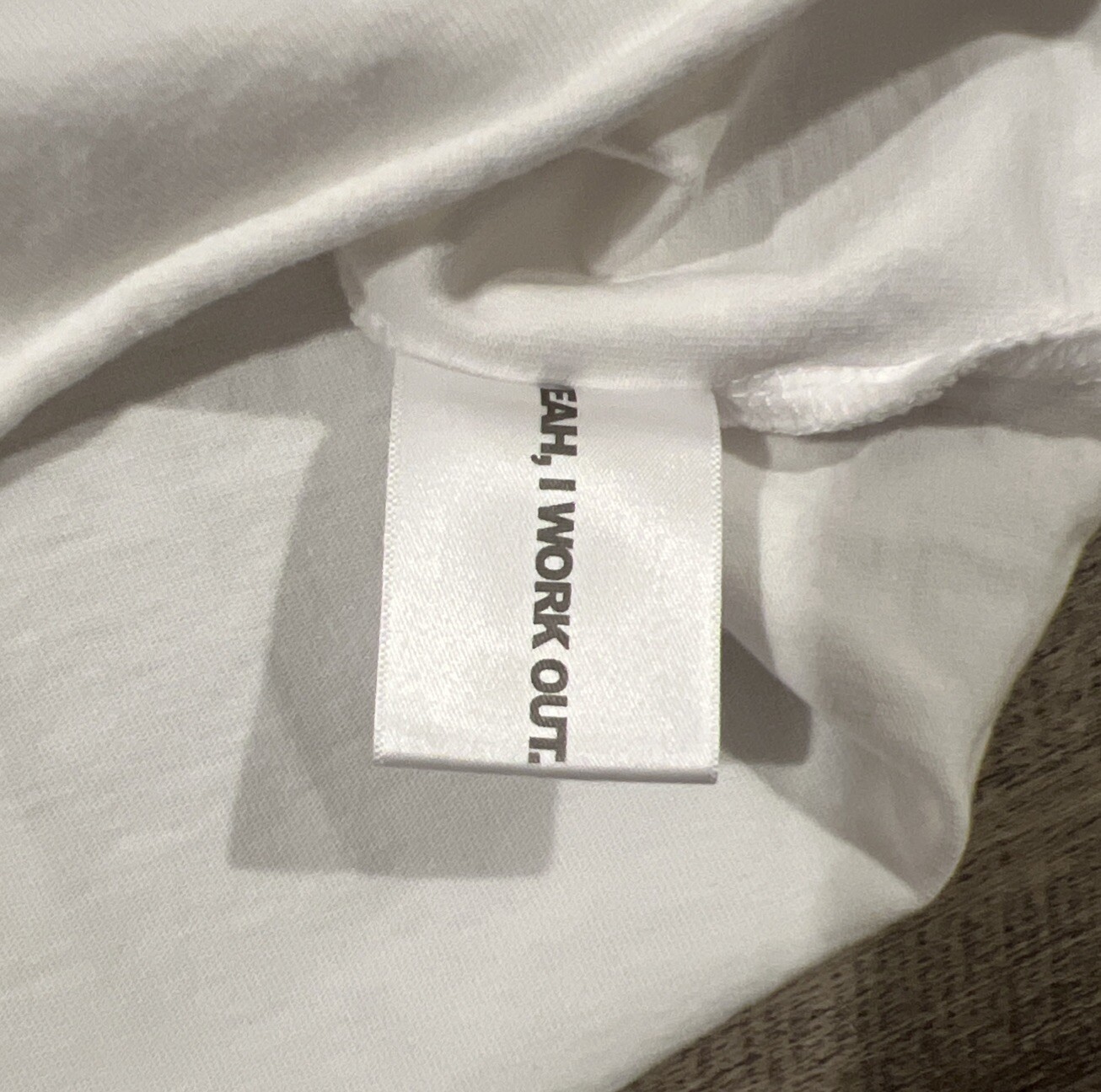 Y,IWO (Yeah, I Work Out) Gym Muscle T Shirt Mens Size 2 White Raw Edge - NWOT gallery