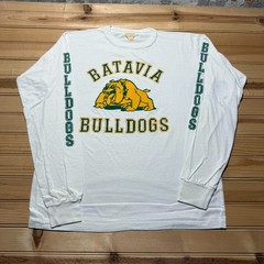 Vintage 80s Batavia Bulldogs High School Sport Varsity Long Sleeve Shirt – Large