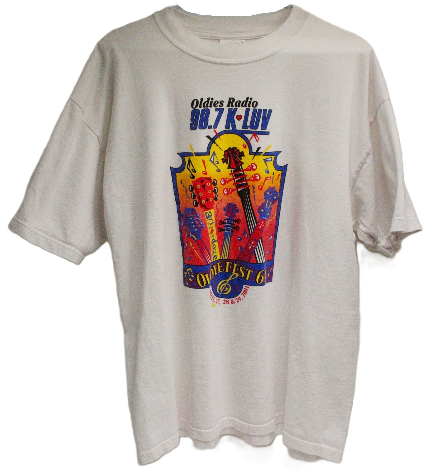 Vintage Gildan Oldies Radio 98.7 K-LUV Oldiefest 6 April 2001 T-Shirt XL T0290