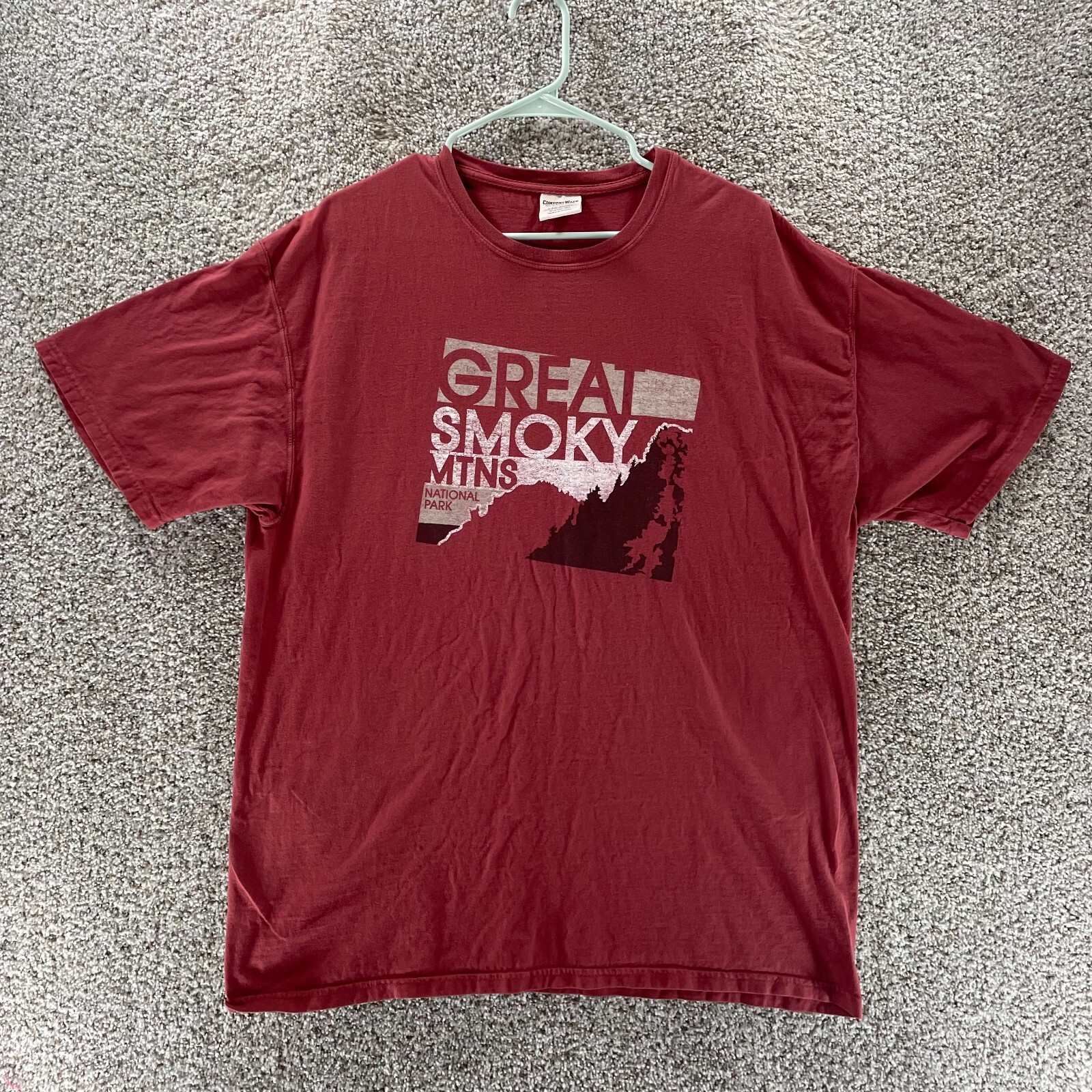 Great Smokey Mountains National Park Mens Extra Large Red Cotton Casual Adult
