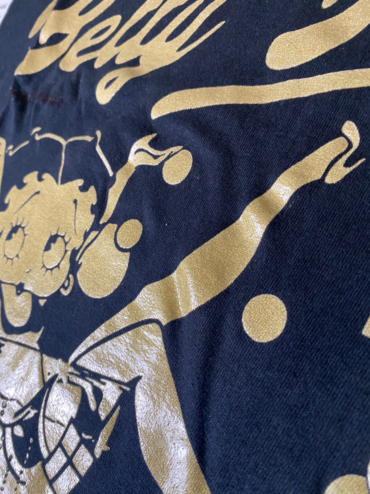 NWT- BETTY BOOP Cocktail lounge Brooklyn NY Black/Gold Graphic Tee SZ XL gallery