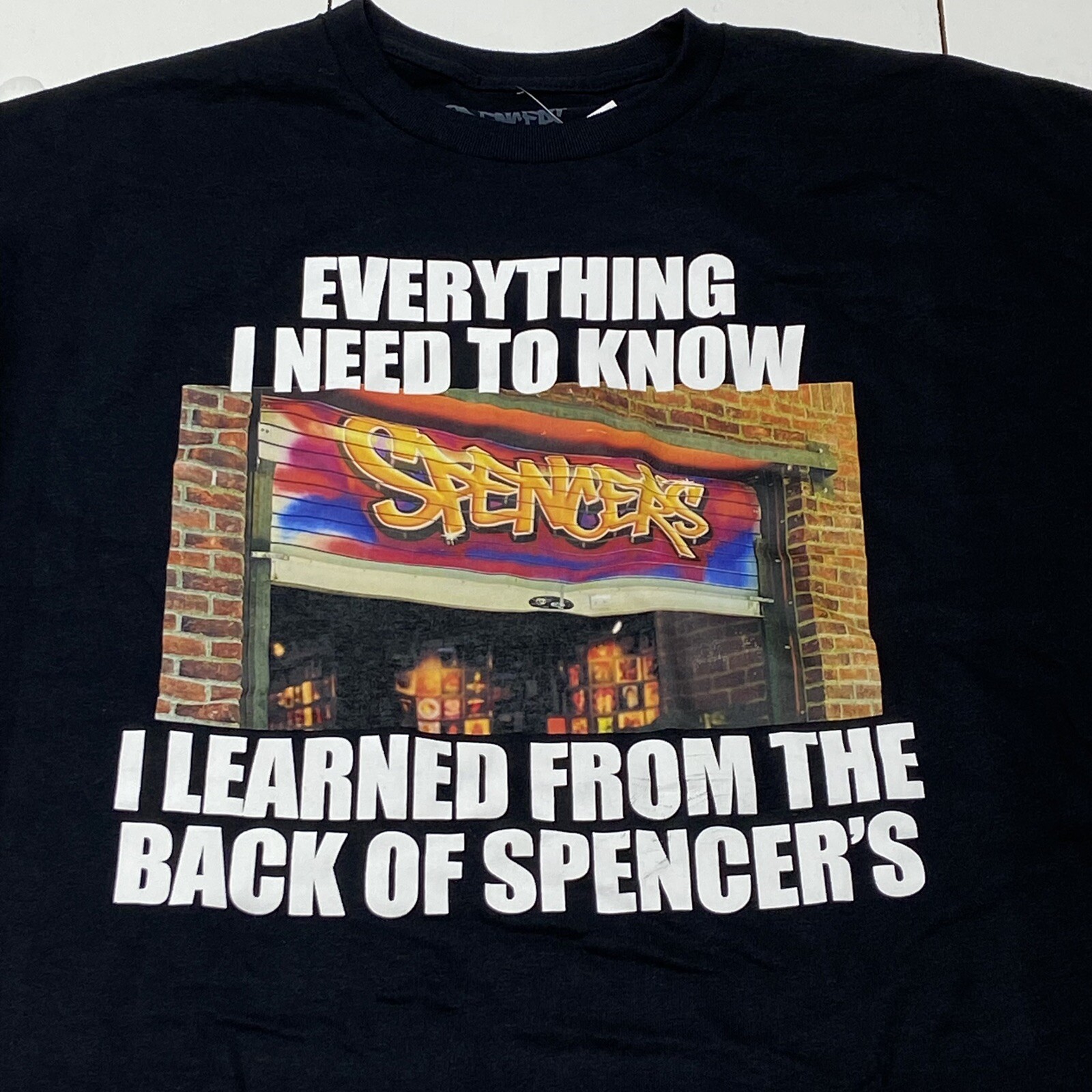 Spencer’s Black Short Sleeve Graphic T-Shirt Adult Size XL NEW Everything I Know gallery