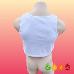 Lifeguard custom printed Mens White 100% cotton super short crop tank top