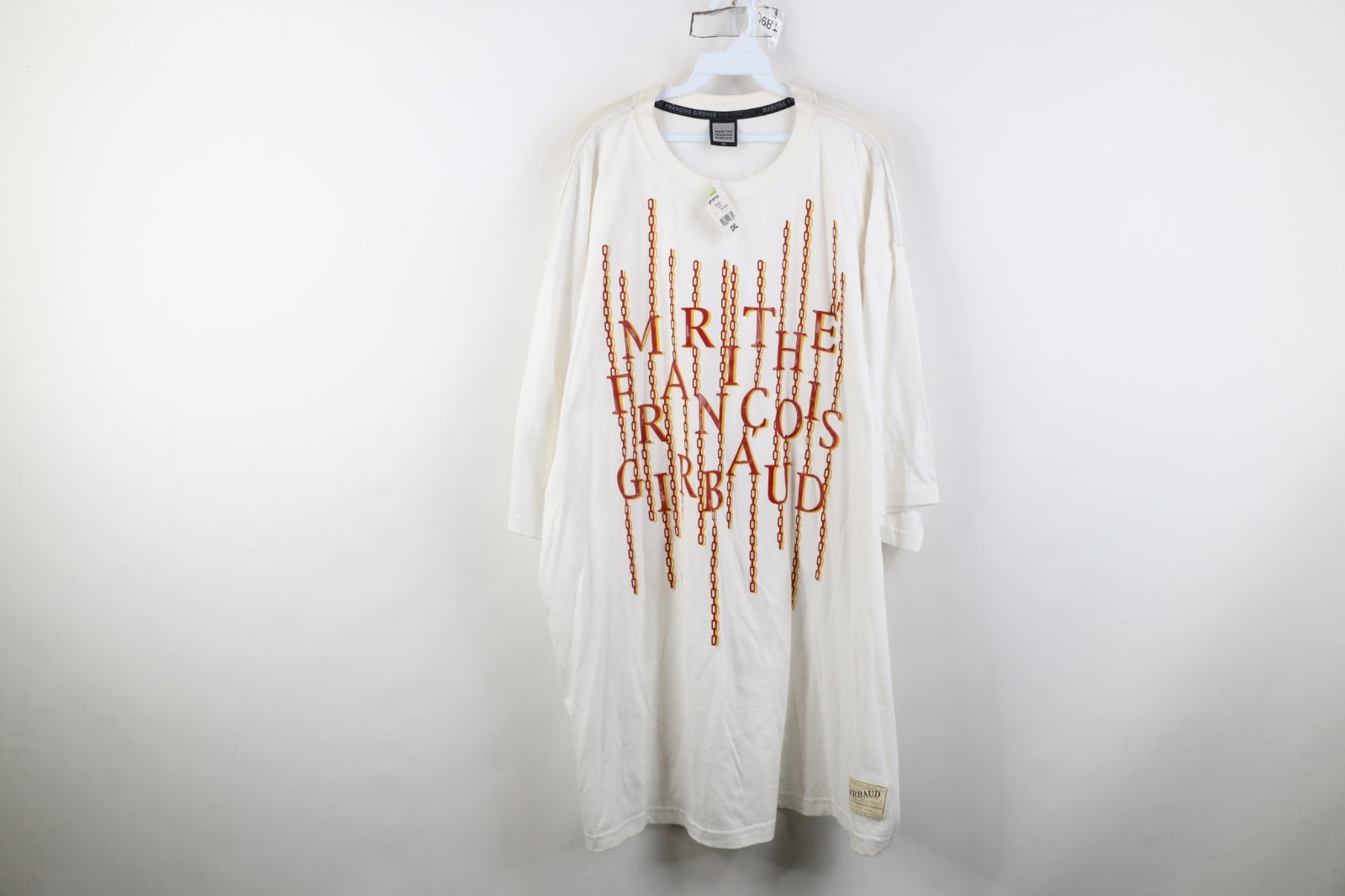 Deadstock Vintage 90s Marithe Francois Girbaud Mens 3XL Chain Link T-Shirt White