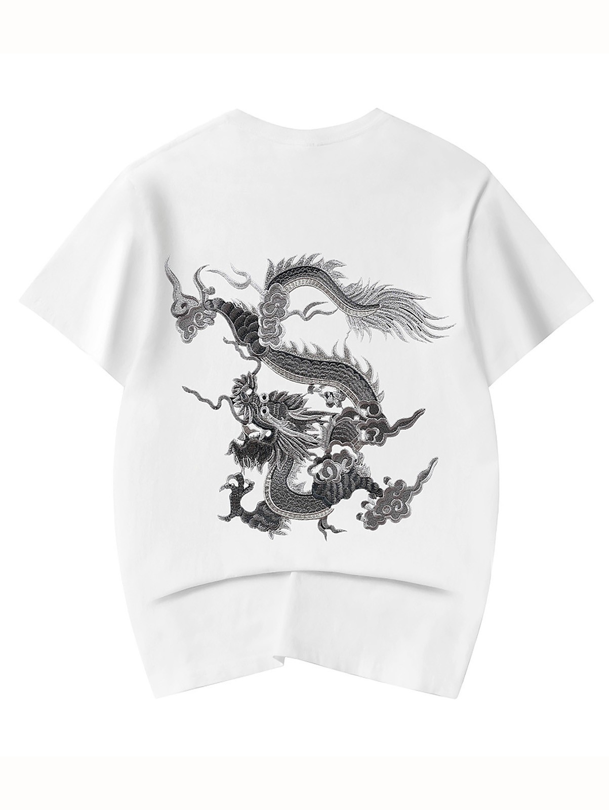 Niepce Men's Cloud Dragon Embroidery Tee Japanese Streetwear T-Shirt gallery