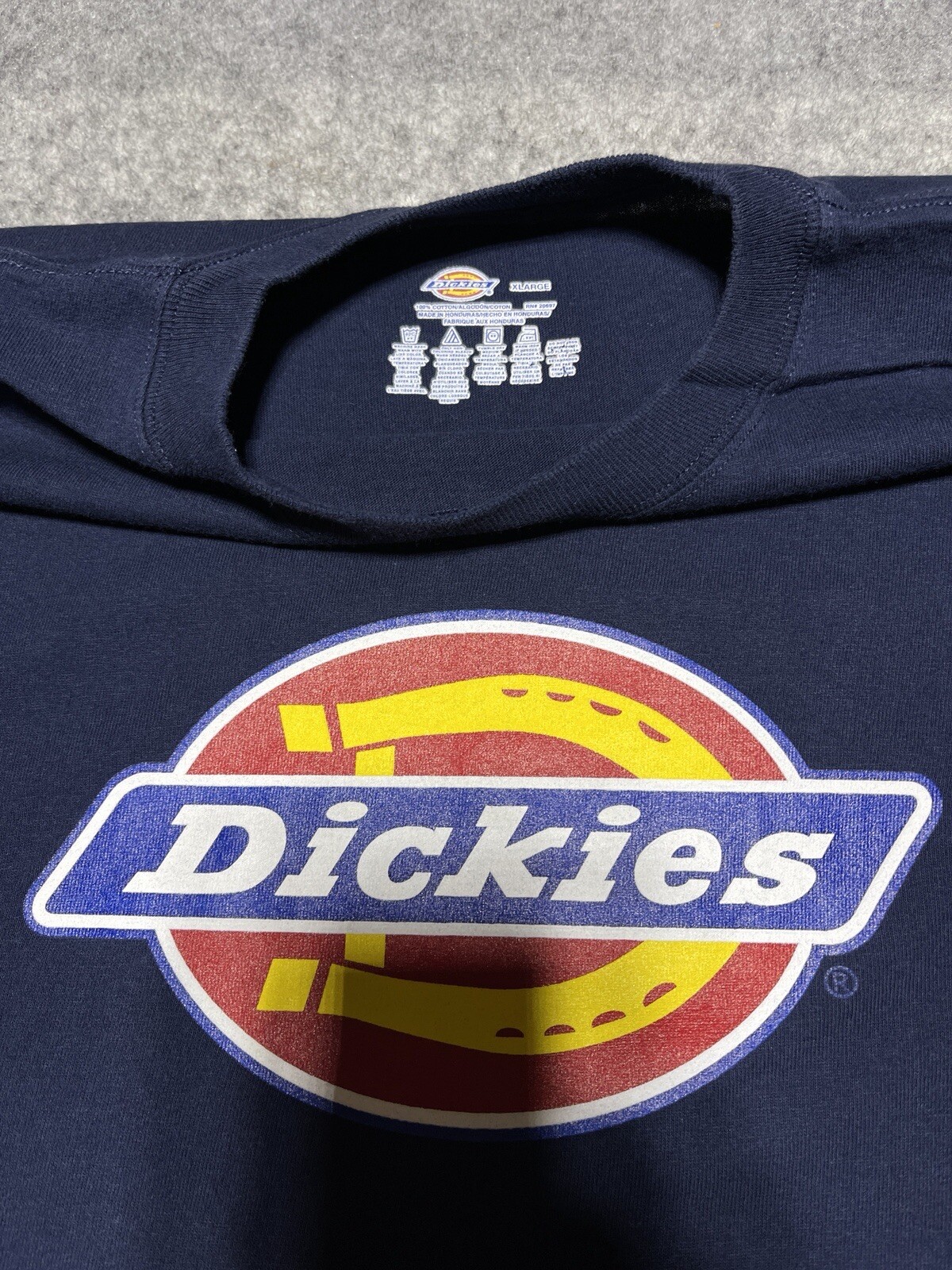 DICKIES Work Wear Logo Baggy Large Blue Shirt gallery