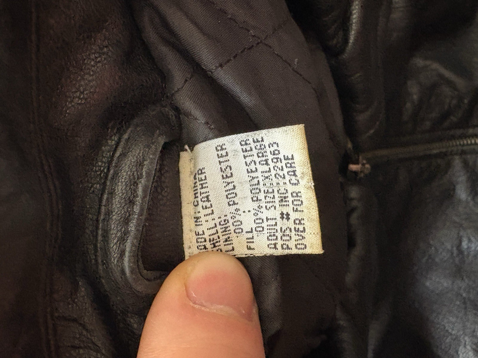 Vintage 80s Leather Jacket Mens Black Genuine Size XL YBS Zipper Rare gallery