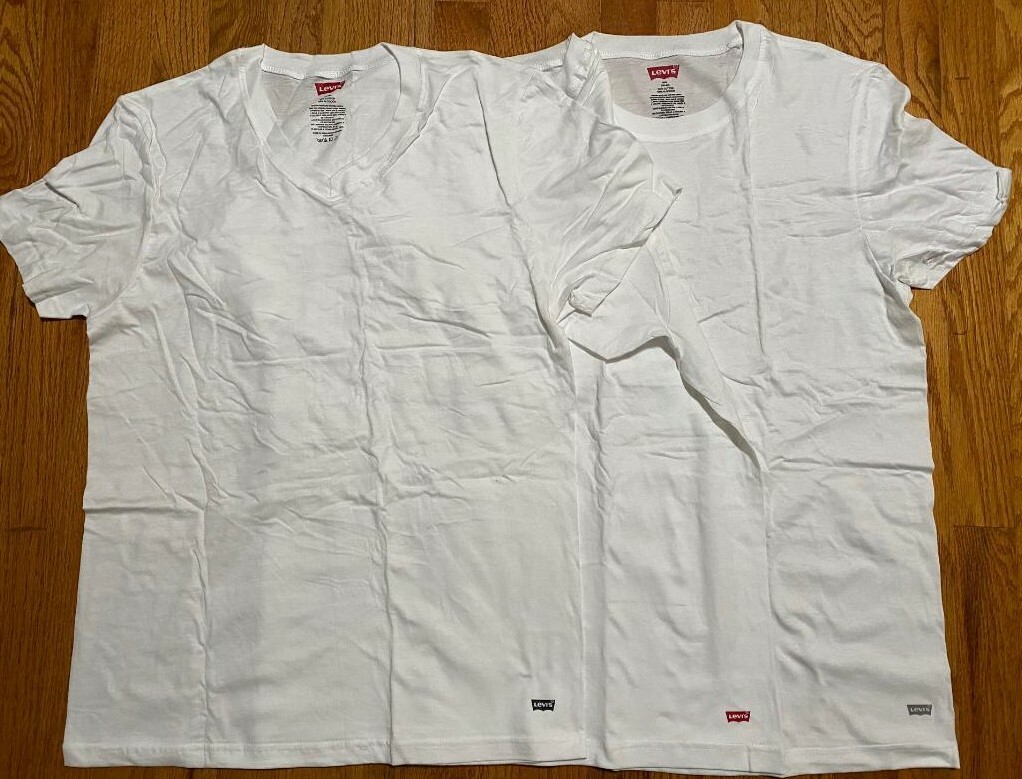 Levi’s Mens V Neck or Crew Neck T shirt logo Premium Soft Cotton New