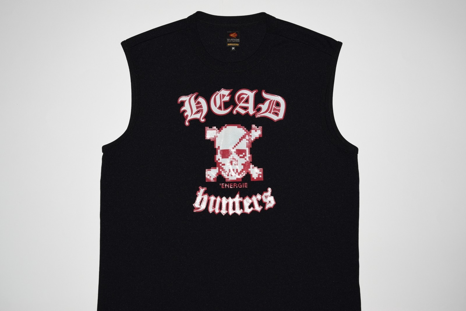 VTG 90s ENERGIE HEAD HUNTERS SKULL SLEEVELESS T-SHIRT TANK TEE M/Slim ITALY Y2K gallery