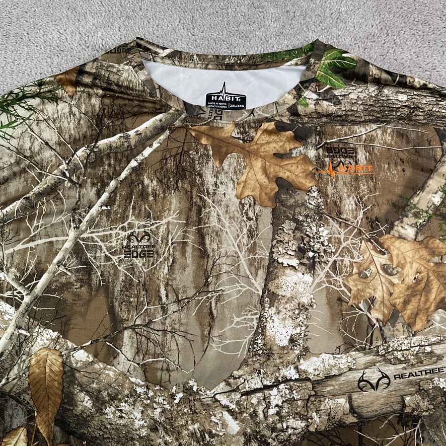 Habit Shirt Mens 2XL Brown Realtree Edge Camo Performance Hunting Scent Factor gallery