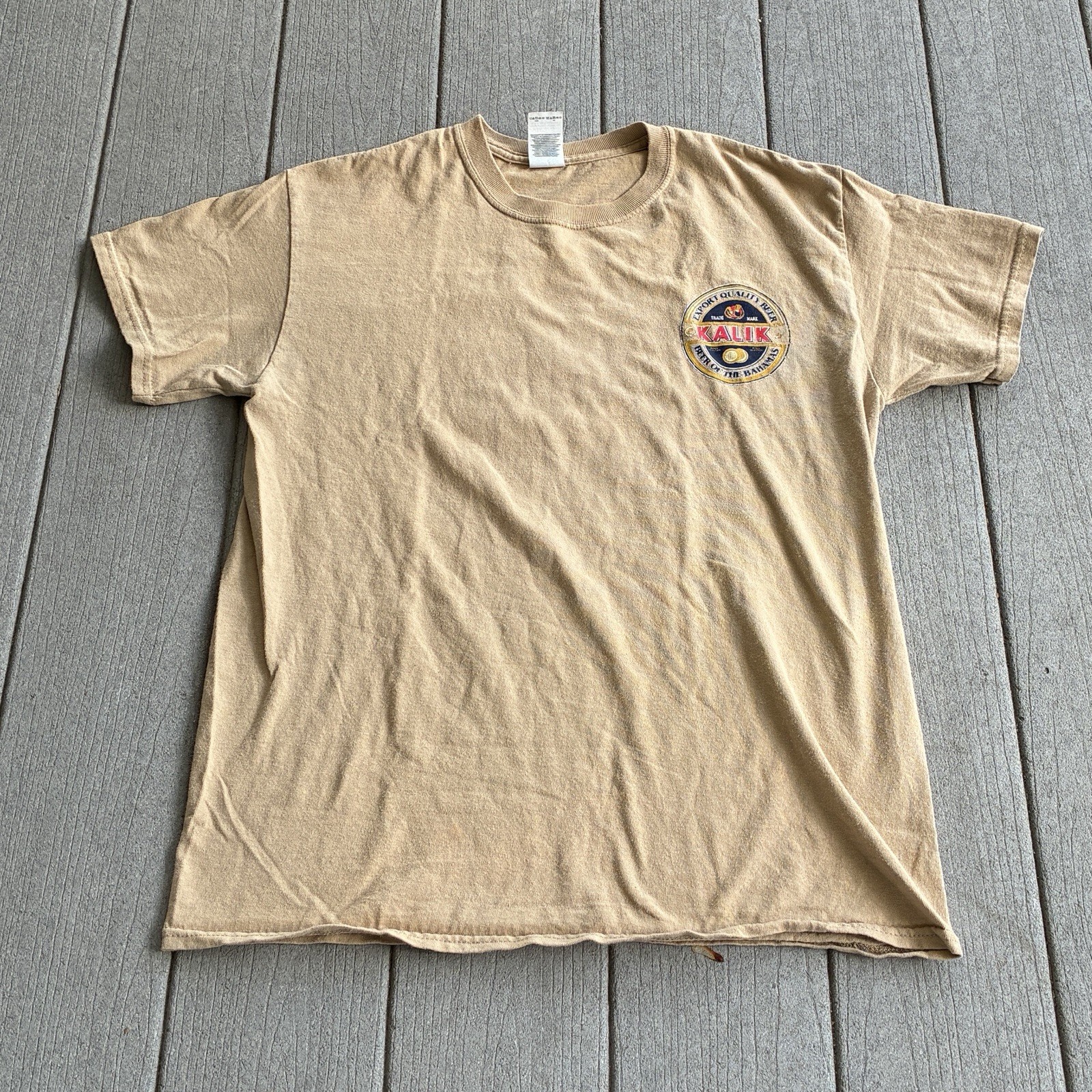 Kalik Beer of the Bahamas GraphicTeeMens Medium Tan Tourist Souvenir Shirt gallery