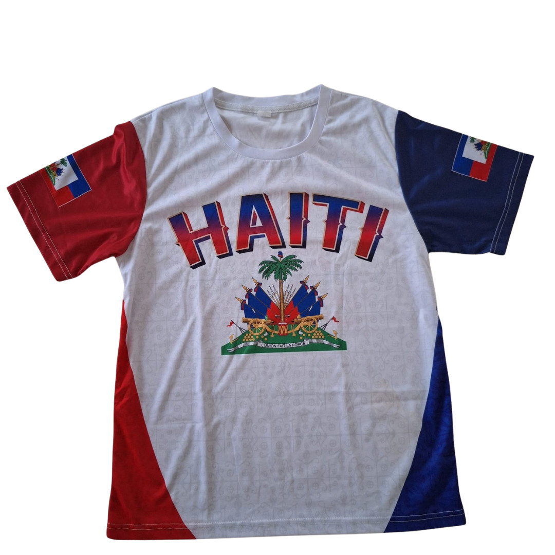 Haitian Flag Shirt Haiti Pride Graphic T-Shirt Unisex White Tee S-XL gallery