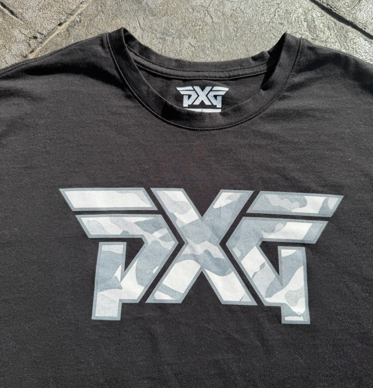 PXG Golf Logo Spellout Camouflage Camo T-Shirt Size Small gallery