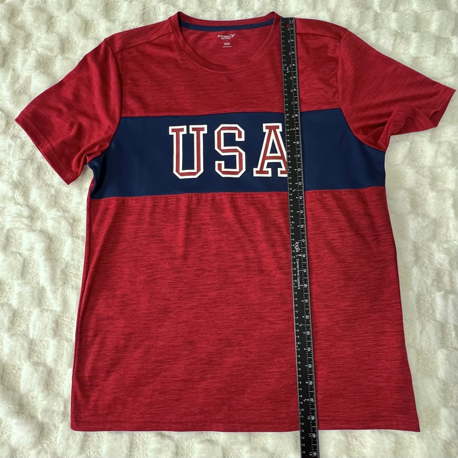 Old Navy Active USA Shirt Mens L Red Athletic Tee Go Dry Patriotic Graphic gallery