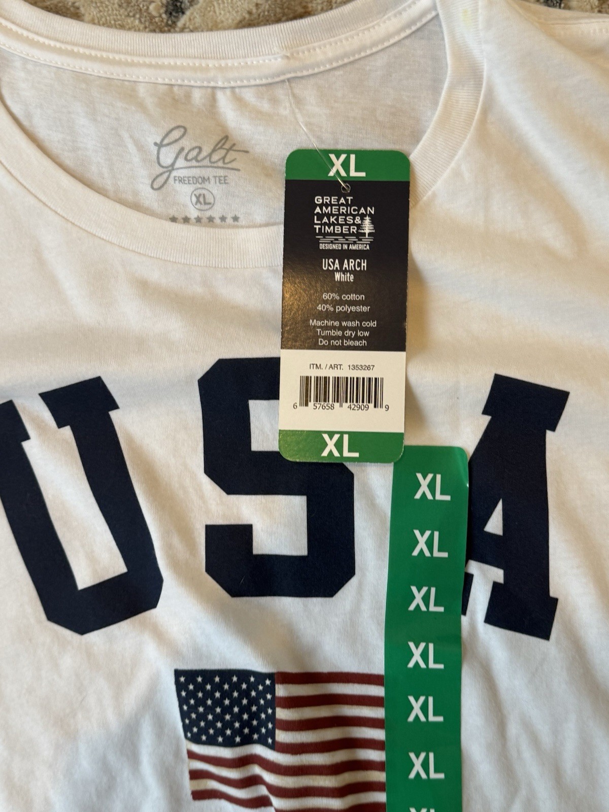 Galt Freedom Women's Short Sleeve USA Flag Tee Shirt T Shirt XL gallery