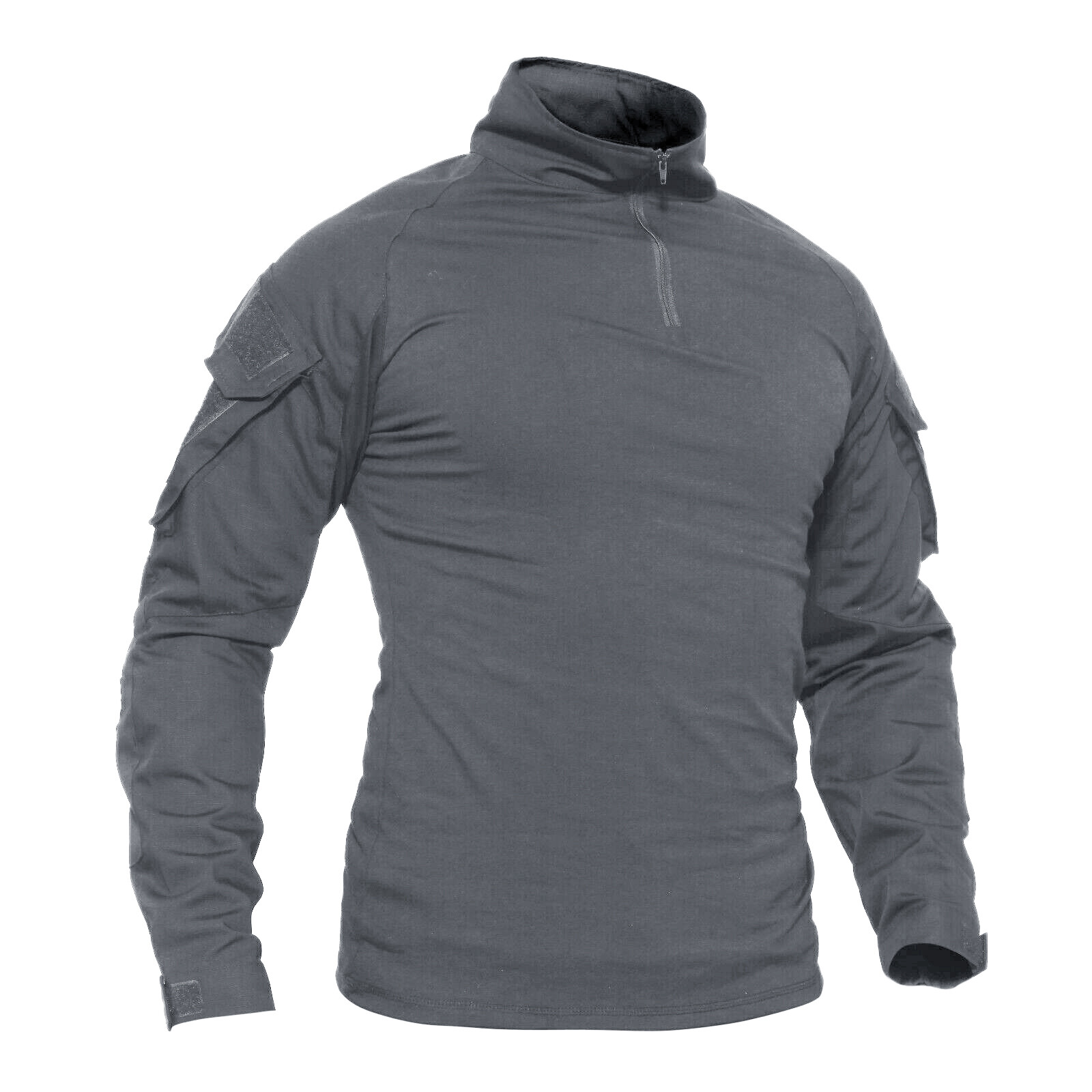 Men's Hunting T-Shirt Long Sleeve Ripstop Tactical Training 1/4 Zip Pullover US gallery