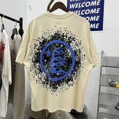 Hellstar printing star Short Sleeve High Street T-shirt Beige
