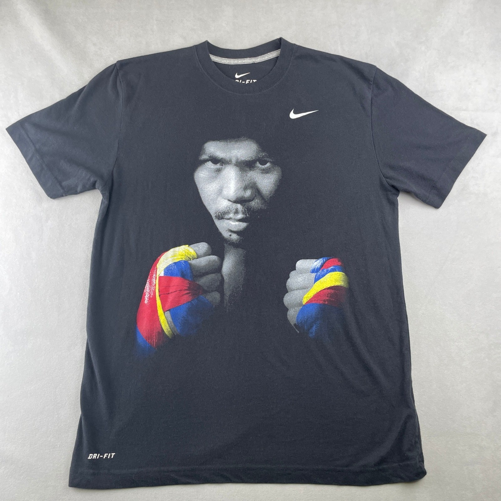 Nike Dri Fit Manny Pacquiao Pacman Pambansang Kamao T Shirt Black M Boxing Rare gallery