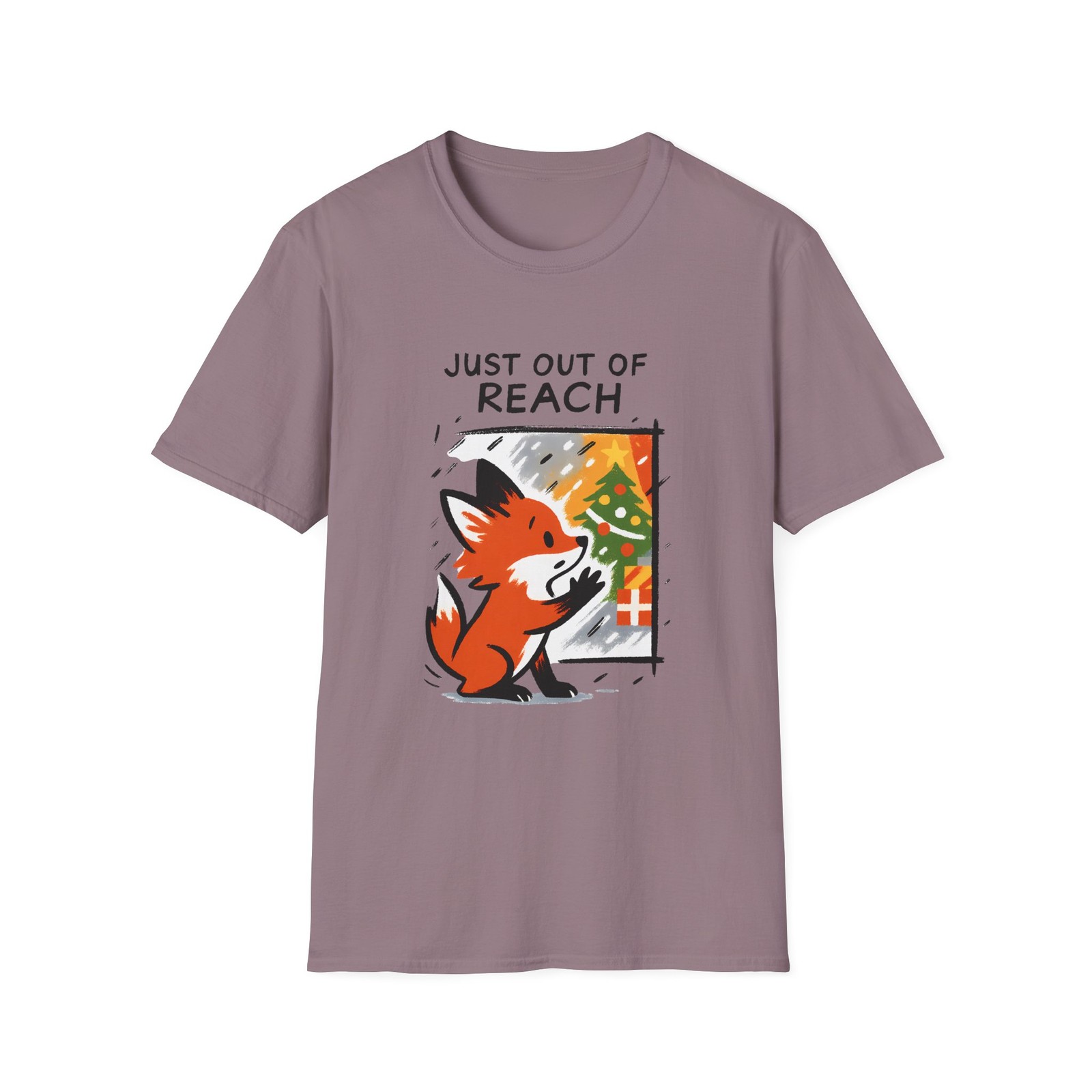 Unisex Softstyle T-Shirt Fox Christmas Scene Wistful Winter Christmas Holiday gallery