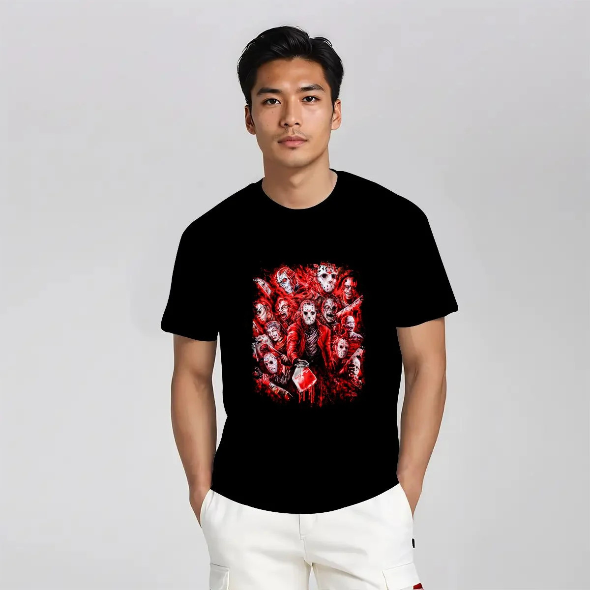 NEW Classic Horror Movies T-shirt Villains Collage Horror Fan (Made in the USA) gallery