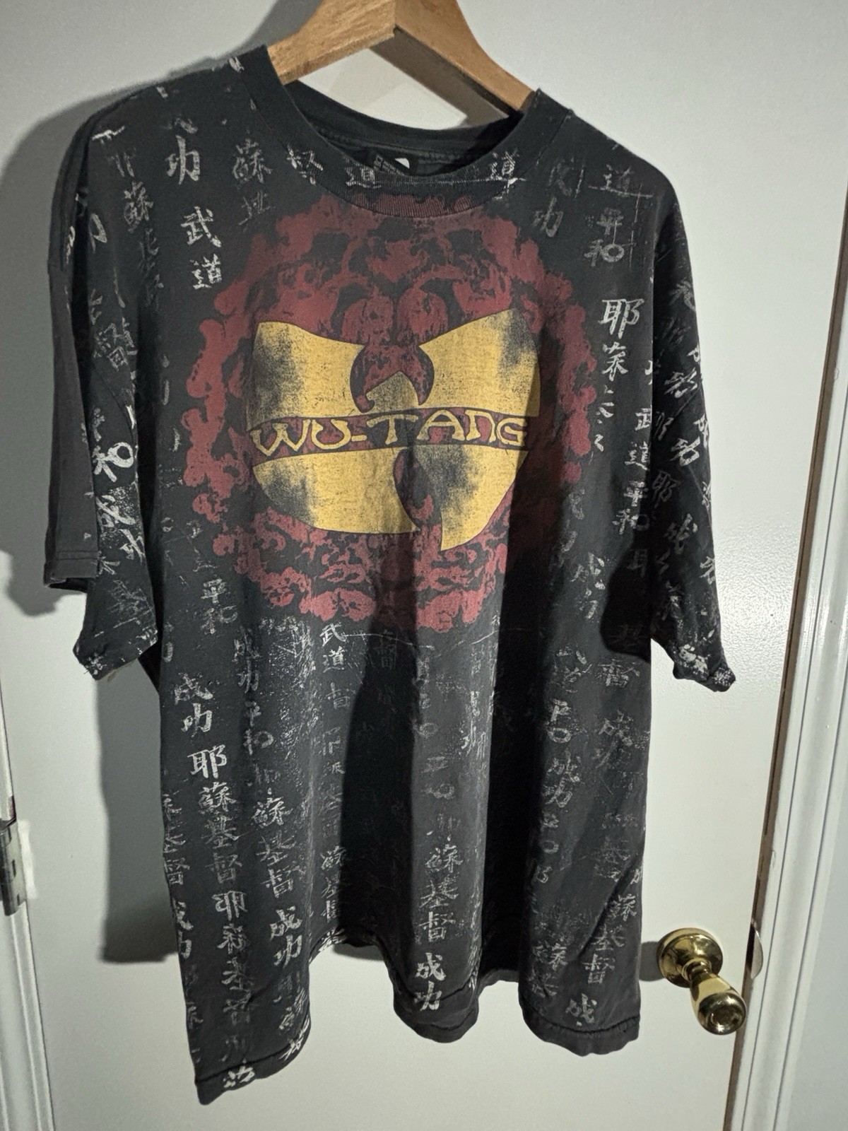 Vintage 2007 Wu-Tang Clan All Over Kanji Print T-Shirt Size XL
