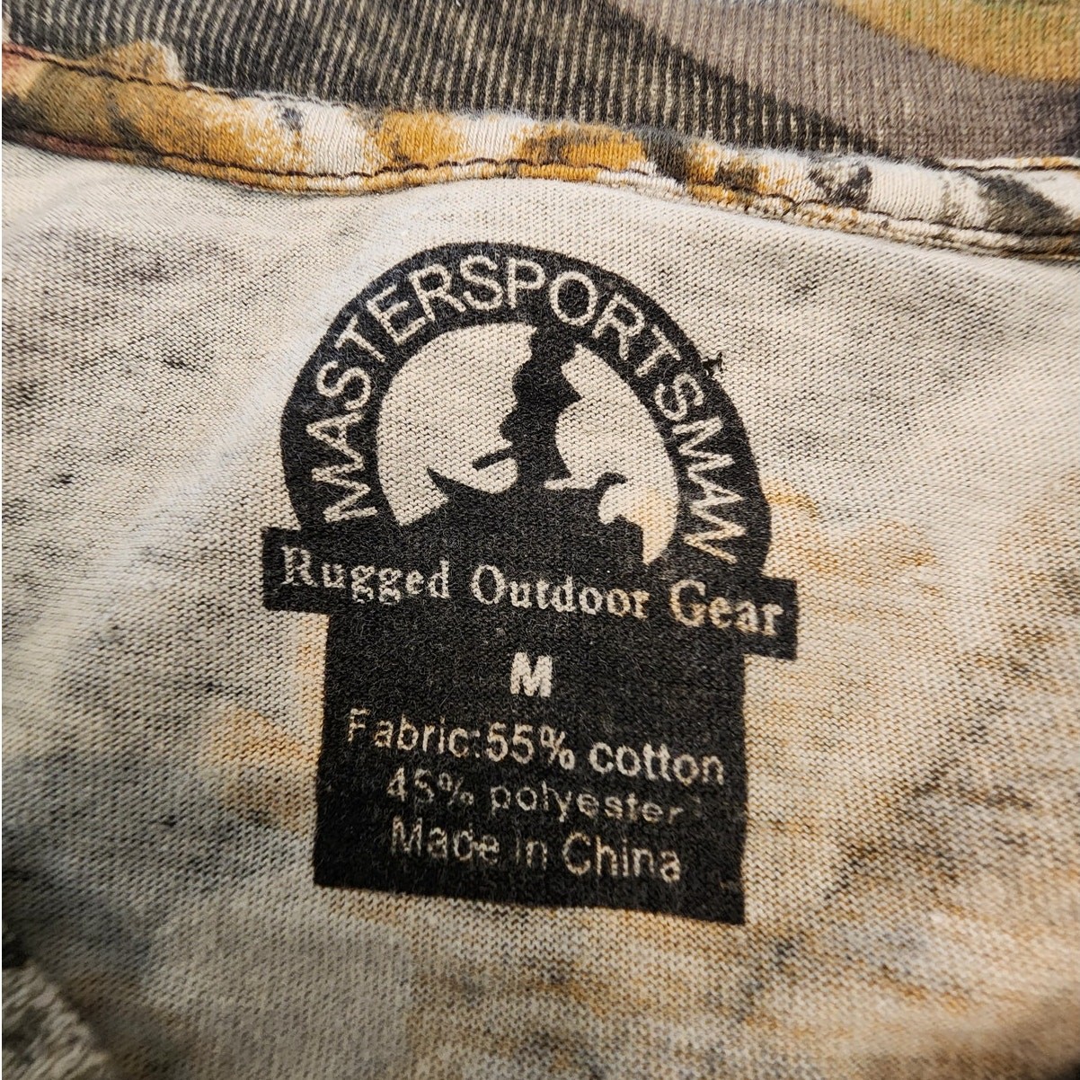 Master Sportsman Camo Leaf Print T-Shirt SZ Medium Outdoors Hunting gallery