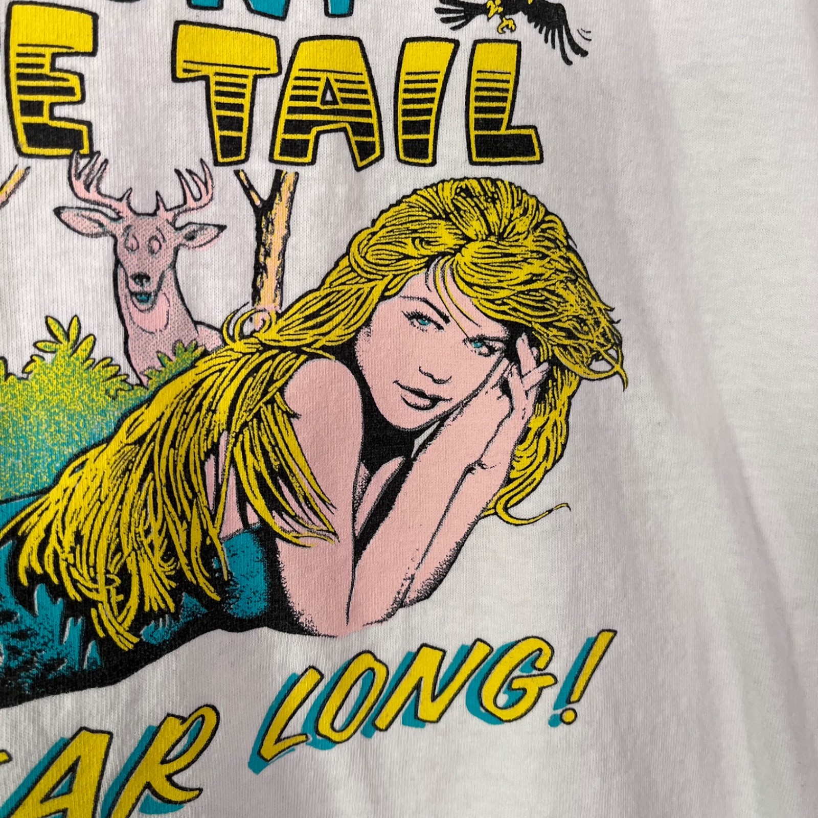Vintage I Hunt White Tail All Year Long Shirt Size L / XL Hunting 90s Comic Joke gallery