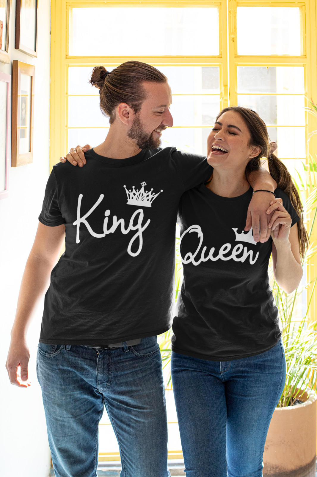 Couple Matching Love T-Shirts - King And Queen - His and Hers New LETTER Tees gallery