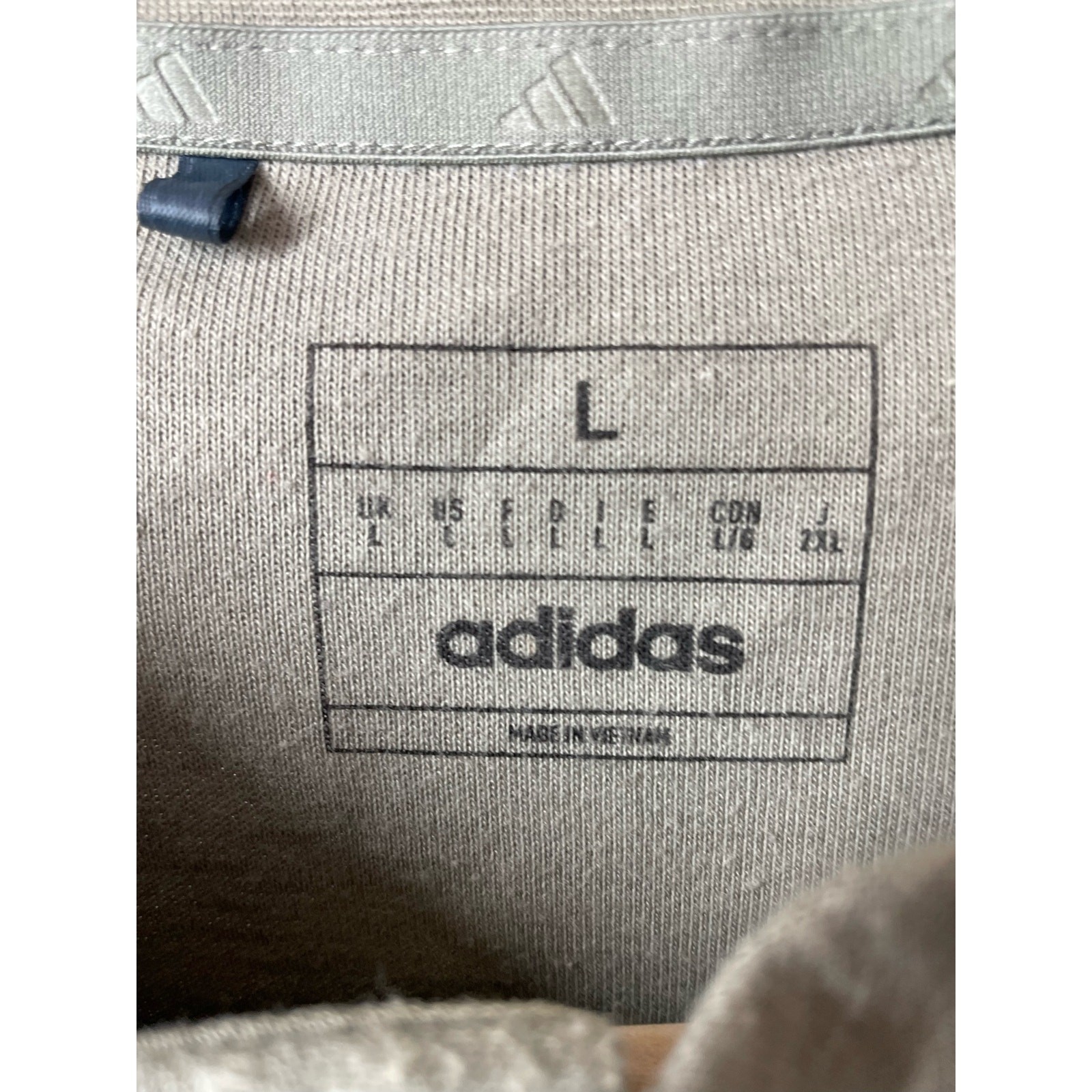 adidas Mens 1/2 Zip Pullover Shirt Kangaroo Pocket Large Golf Go-To Silver Green gallery