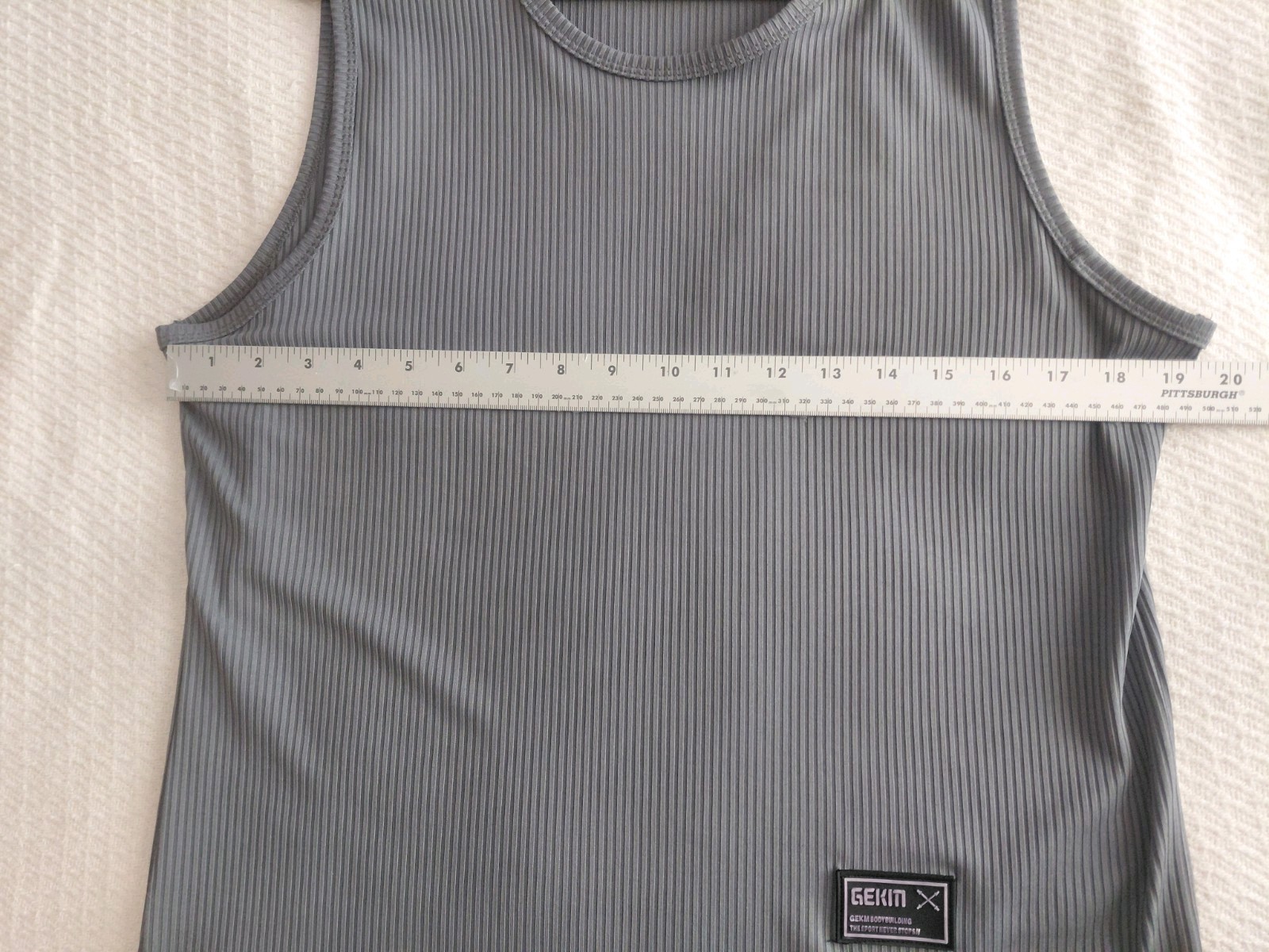 New! Gray 3D Textured Ribbed Sleeveless Men's Shirt. Small. Unbranded. gallery
