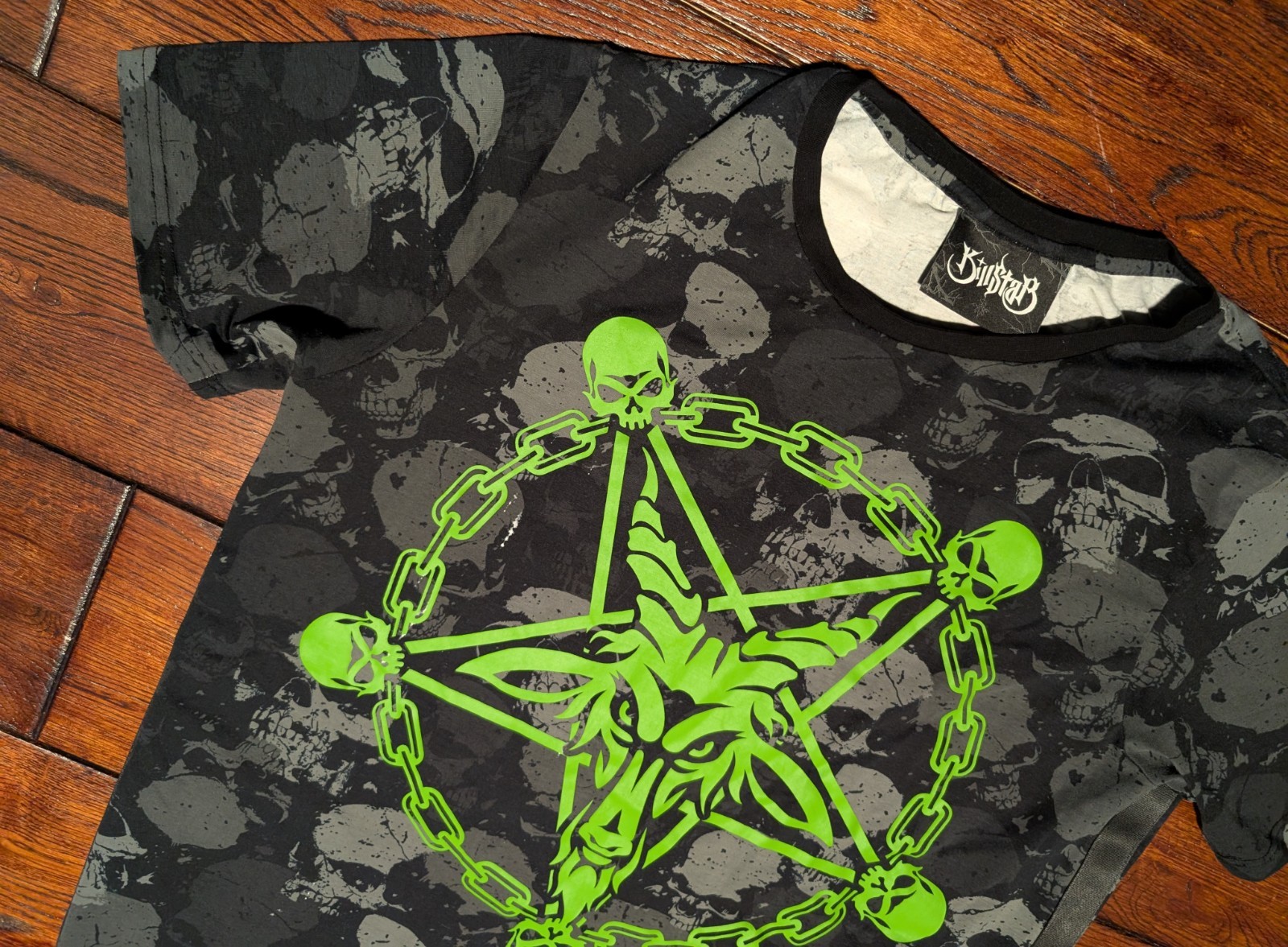 Killstar Tzompantli T-Shirt Unisex Pentagram Satanic Skull Goth Punk Size Large gallery