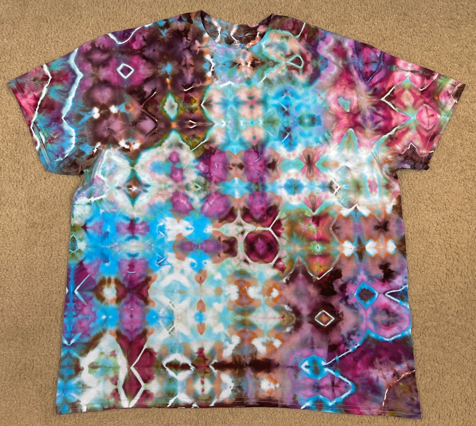 Handmade Ice Tie Dye T-Shirt 2XL Mens Womens Soft Cotton Glitch gallery