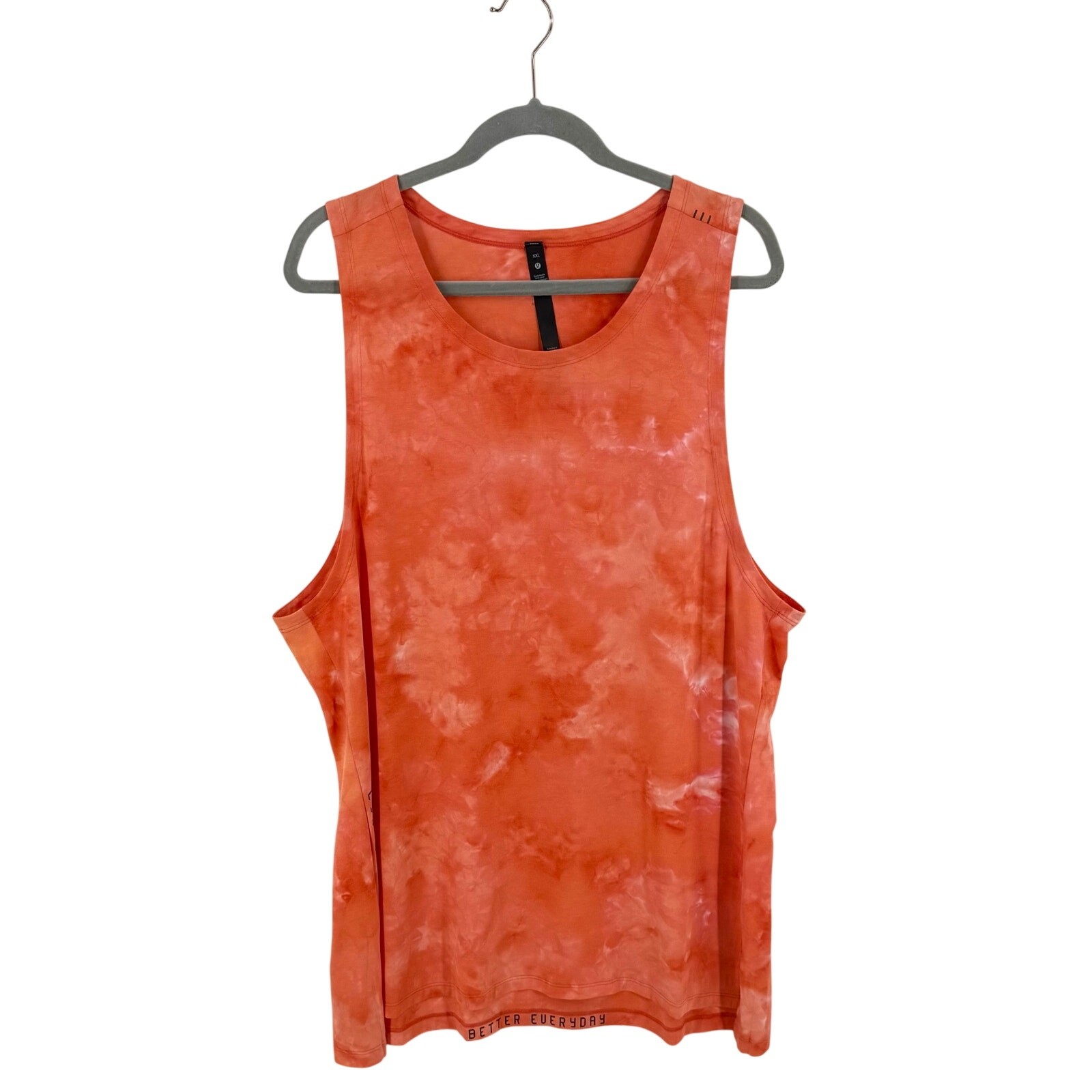 Lululemon Always Agile Spray Dye Orange Tie Fye Tank Mens Size XXL Workout Tank