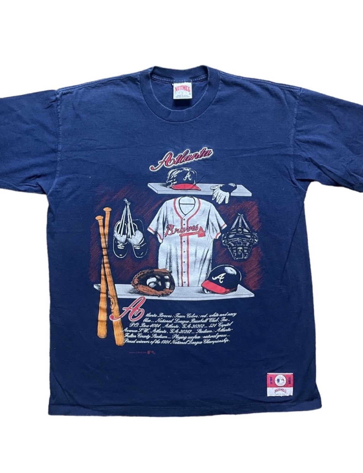 Vintage 90s Nutmeg Atlanta Braves MLB Baseball Mens T-Shirt Size XL gallery