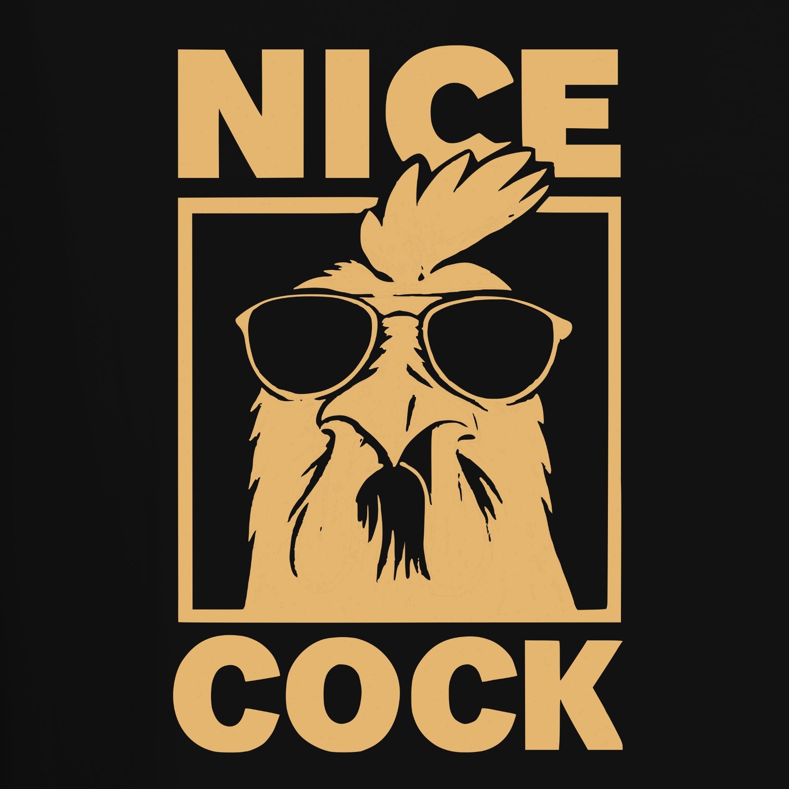Nice Cock Funny Rooster Sunglasses Farm Gift Retro Mens T-Shirt gallery