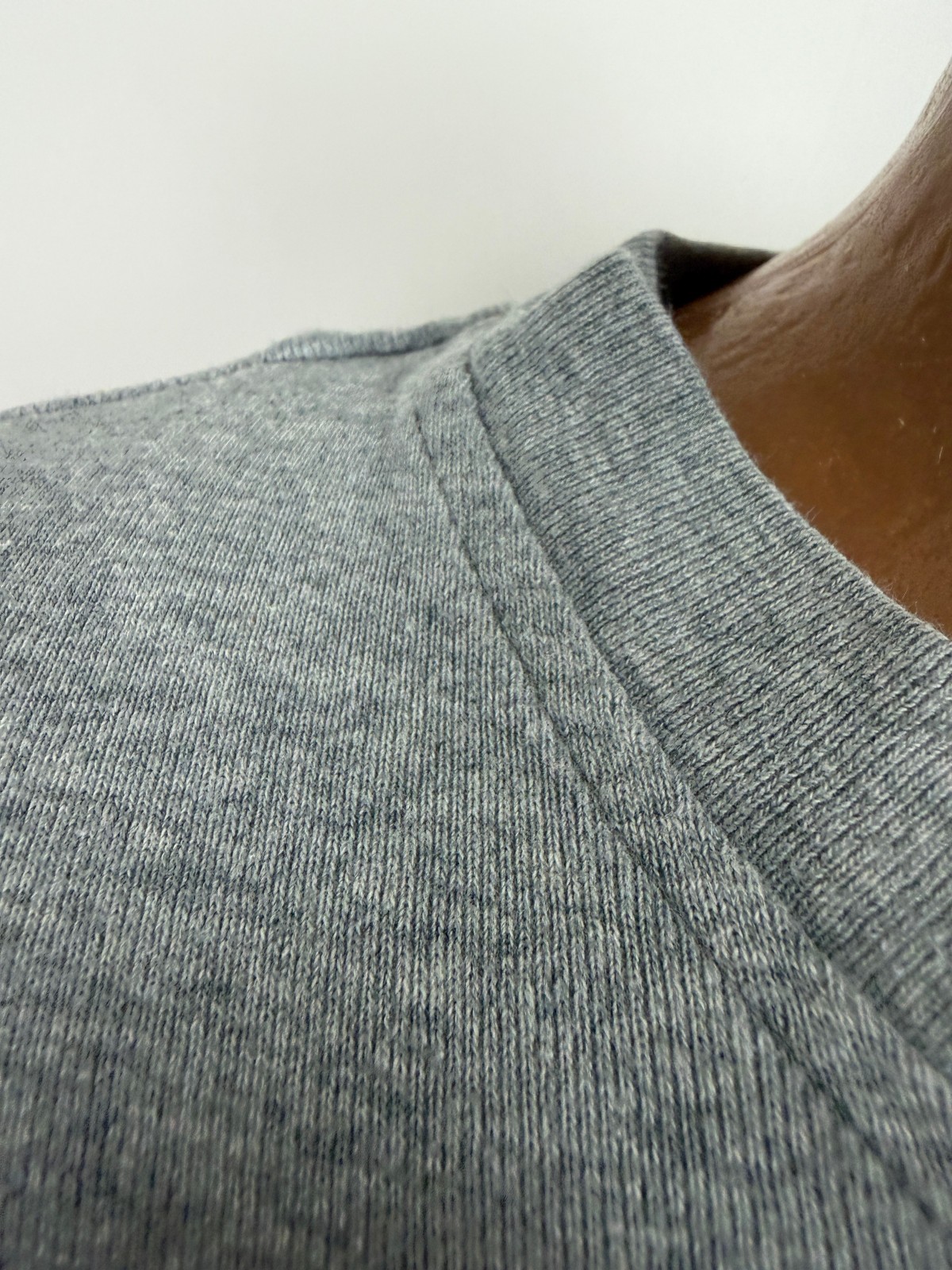Vintage 90s Ribbed Knit Henley Shirt Men XL Boxy Minimal Outdoors Gray Stretchy gallery
