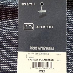 St. Johns Bay Men Super Soft Long Sleeve Crewneck Navy T-shirt Big/Tall 5XLT NWT