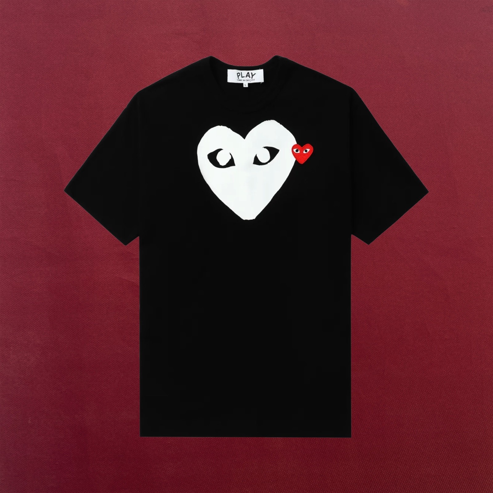 COMME DES GARCONS CDG PLAY BLACK BIG HEART EYE LOGO T-SHIRT SIZE MEDIUM