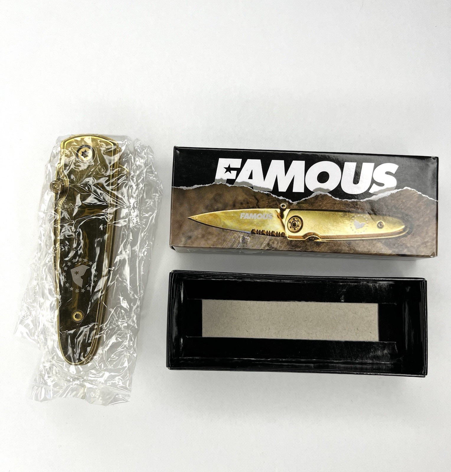 Famous Stars And Straps Knife And 3 Red Sticker Set Travis Barker Blink 182 gallery