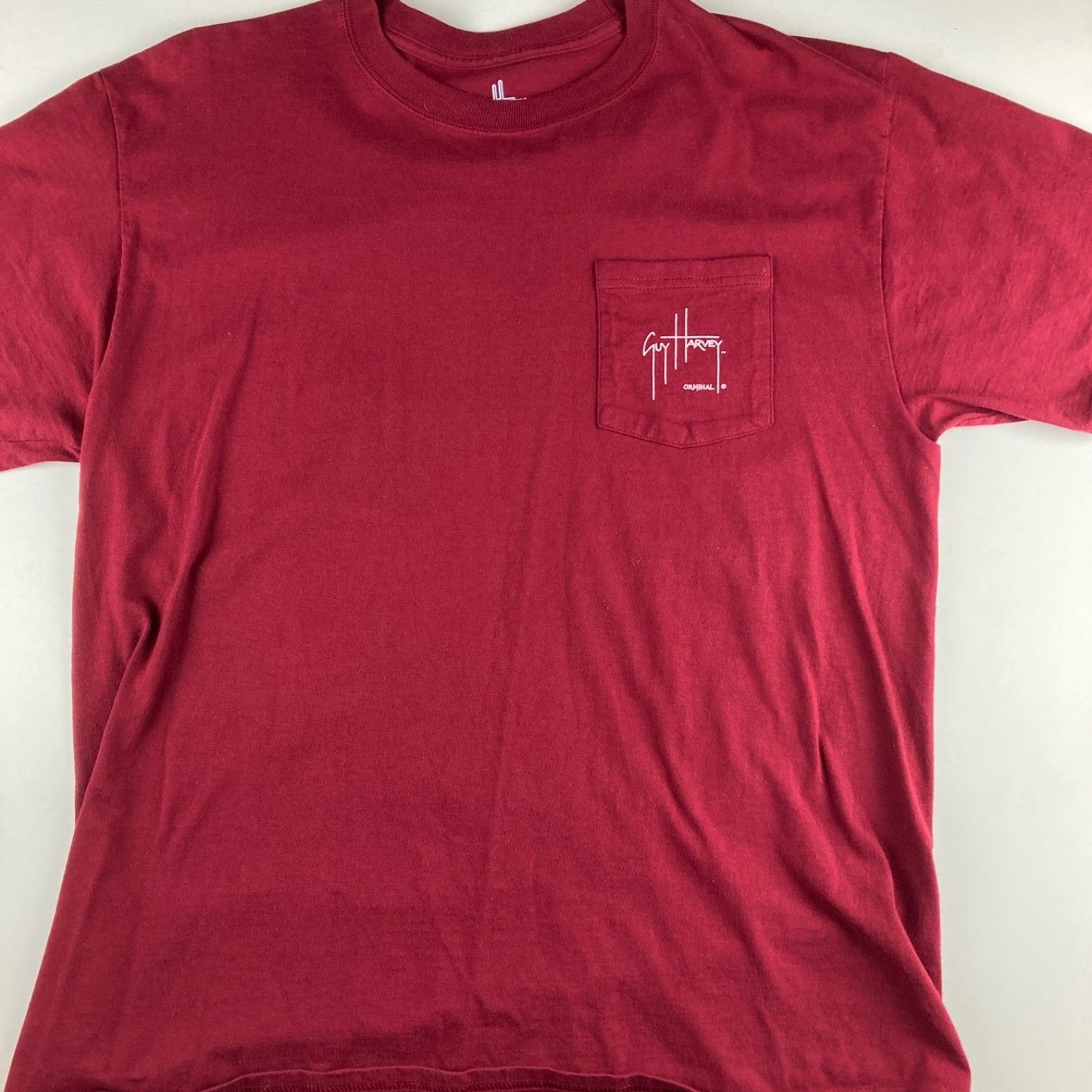 Guy Harvey Marlin Fishing Pocket T-Shirt Mens Large Red Offshore Boat gallery