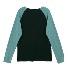 7 Diamonds Made Well Norva Henley Black Teal Colorblock Stretch MEDIUM