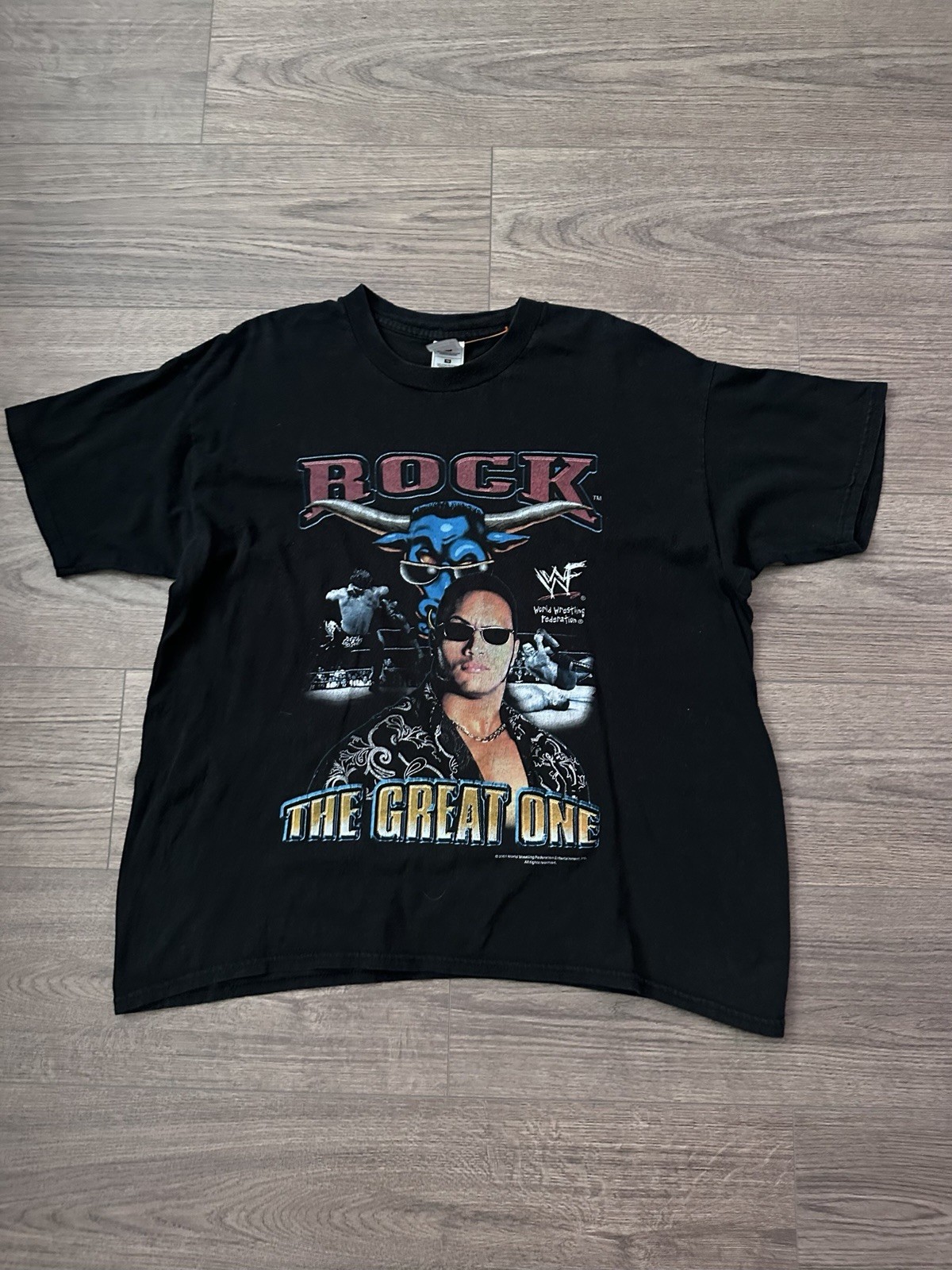 Vintage 2000 WWF The Rock The Great One Brahma Bull Wrestling T-Shirt Size L